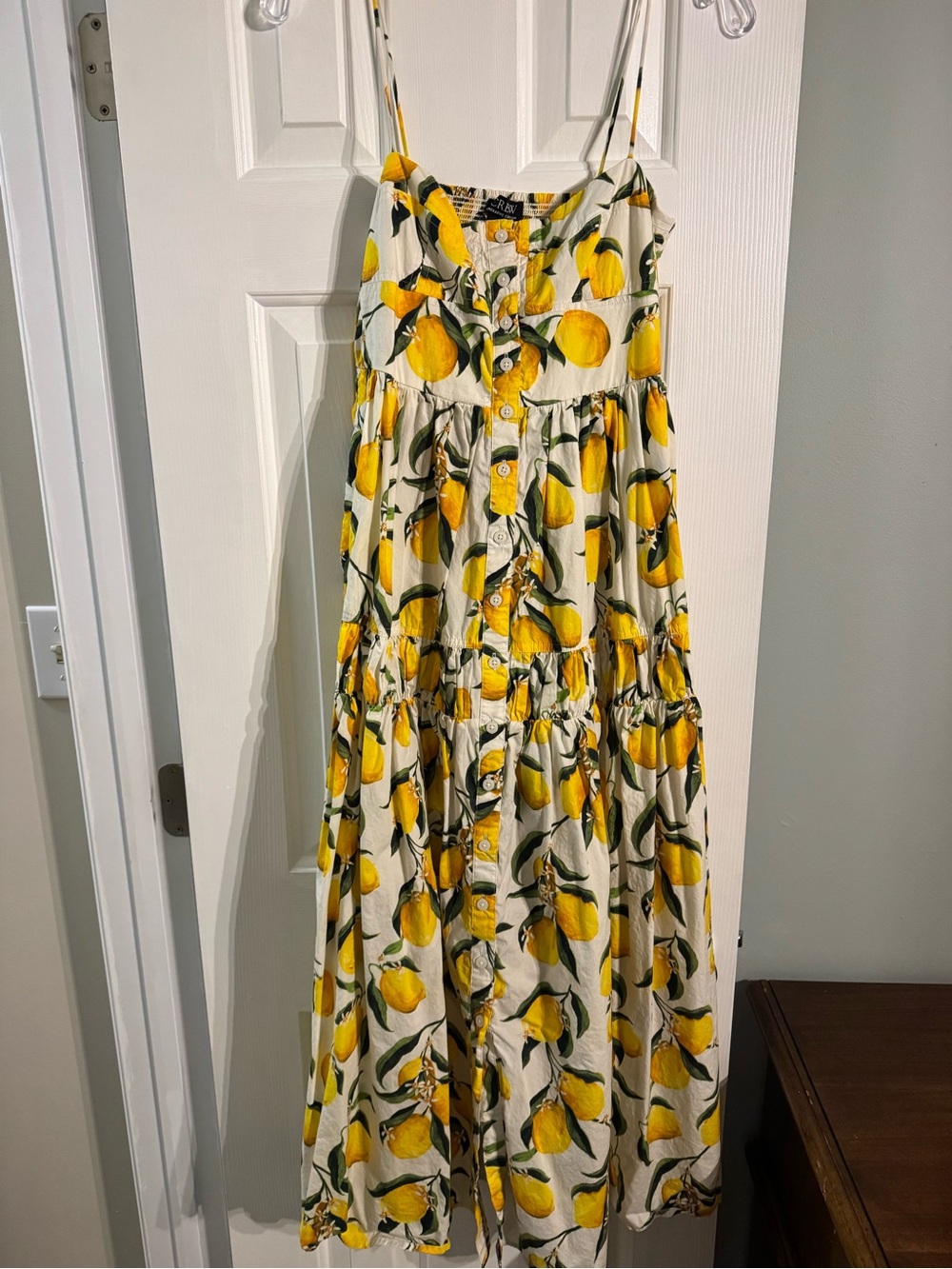 J. Crew Lemon-Print Midi Dress in Yellow and Green - Picture 5 of 6